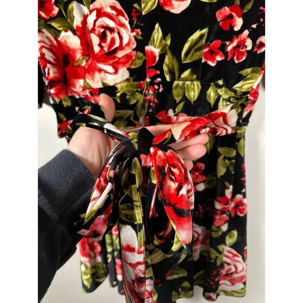 Show Me Your Mumu Tallara Romper Vavoom Velvet Size Small Flowy Tie Back Floral